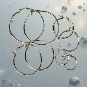 925 SETA SterlingSilver Hoop Earrings South Africa 4pr Collection EUC 14g